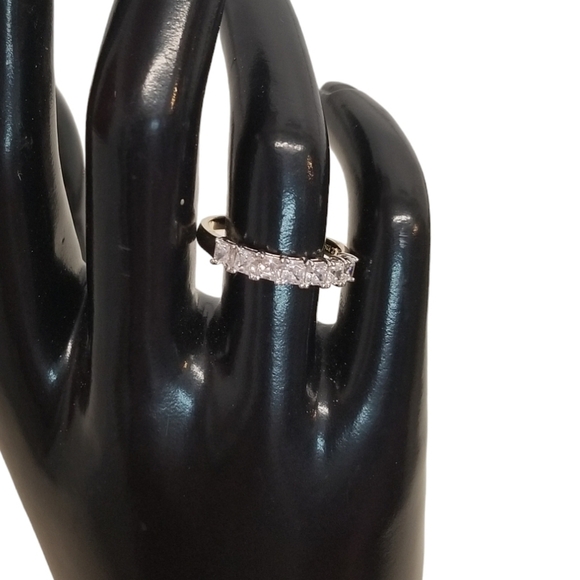 PAJ 925 GOLD OVER STERLING SILVER & CZ LADIES RING - Picture 1 of 7